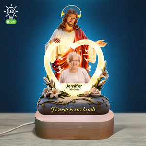 Jesus Forever In Our Heart Led Light - Personalized Custom Photo Gifts For Jesus Lovers 04HUQN030625 - Led Night Light - GoDuckee