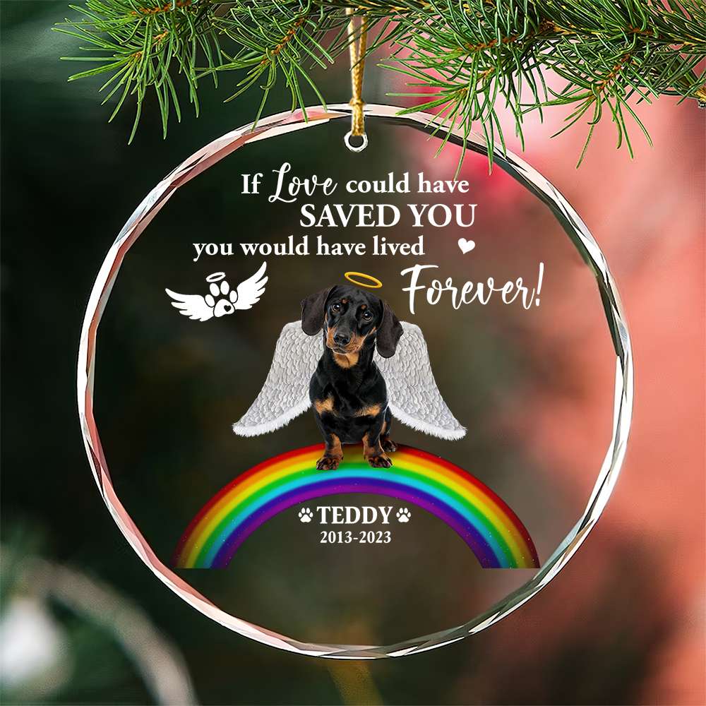 If Love Could Have Save You, Gift For Dog Lover, Personalized Crystal Ornament, Heaven Dog Ornament, Christmas Gift - Ornament - GoDuckee
