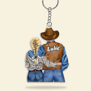 Personalized Gifts For Cowboys Couple Keychain 04QHHU090125TM - Keychains - GoDuckee