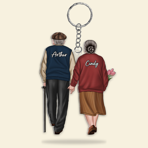 Personalized Gifts For Old Couples Keychain Hand In Hand Couple 08QHHU150125TM - Keychains - GoDuckee