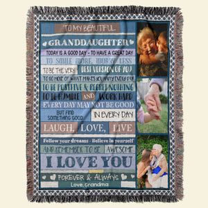 I Love You Forever & Always-Custom Photo Woven Blanket-Gift For Family- Family Blanket - Blanket - GoDuckee