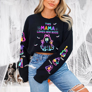 Personalized Gifts For Mama Sweatshirt Boo Neon Halloween 04XQMH210824 - AOP Products - GoDuckee