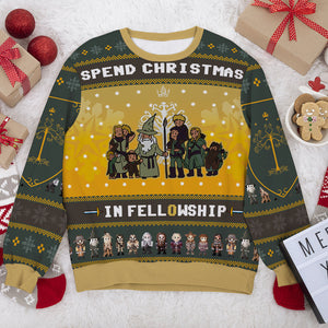 Gift For Movie Fans, Personalized Knitted Ugly Sweater, TV Series Fan Sweater, Christmas Gift 01HUXX280923 - AOP Products - GoDuckee
