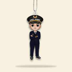 Gift For Pilot, Personalized Car Ornament, Pilot Uniform Ornament - Ornament - GoDuckee