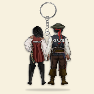 Personalized Gifts For Pirate Couple Keychain 13qhhu110125pa - Keychains - GoDuckee