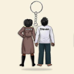Personalized Gifts For Couple Keychain Anime Couple 01QHHU110125HG - Keychains - GoDuckee