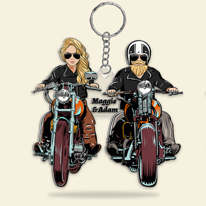 Personalized Gifts For Couple Motocross Keychain 03QHHU090125TM - Keychains - GoDuckee