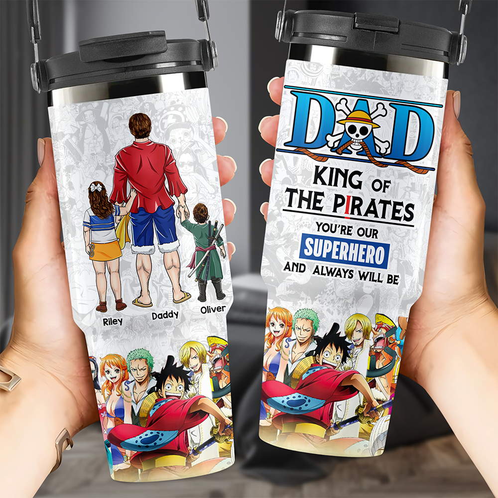 Pirate Dad 30oz Tumbler With Handle - Personalized Gifts For Dad 022ACHU010425PA - Tumbler Cup - GoDuckee