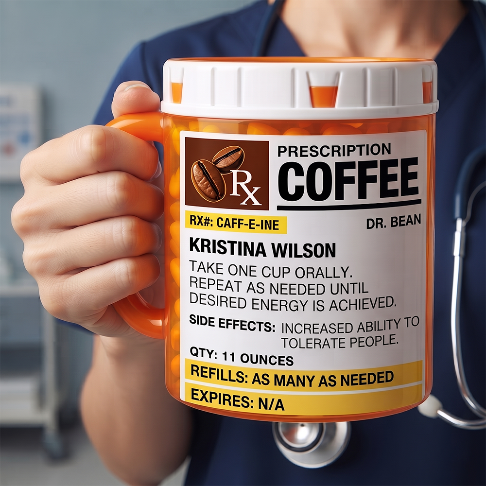 The Coffee Prescription Accent Mug - Personalized Gift For Co-Workers 09hudt171026 - Coffee Mug - GoDuckee