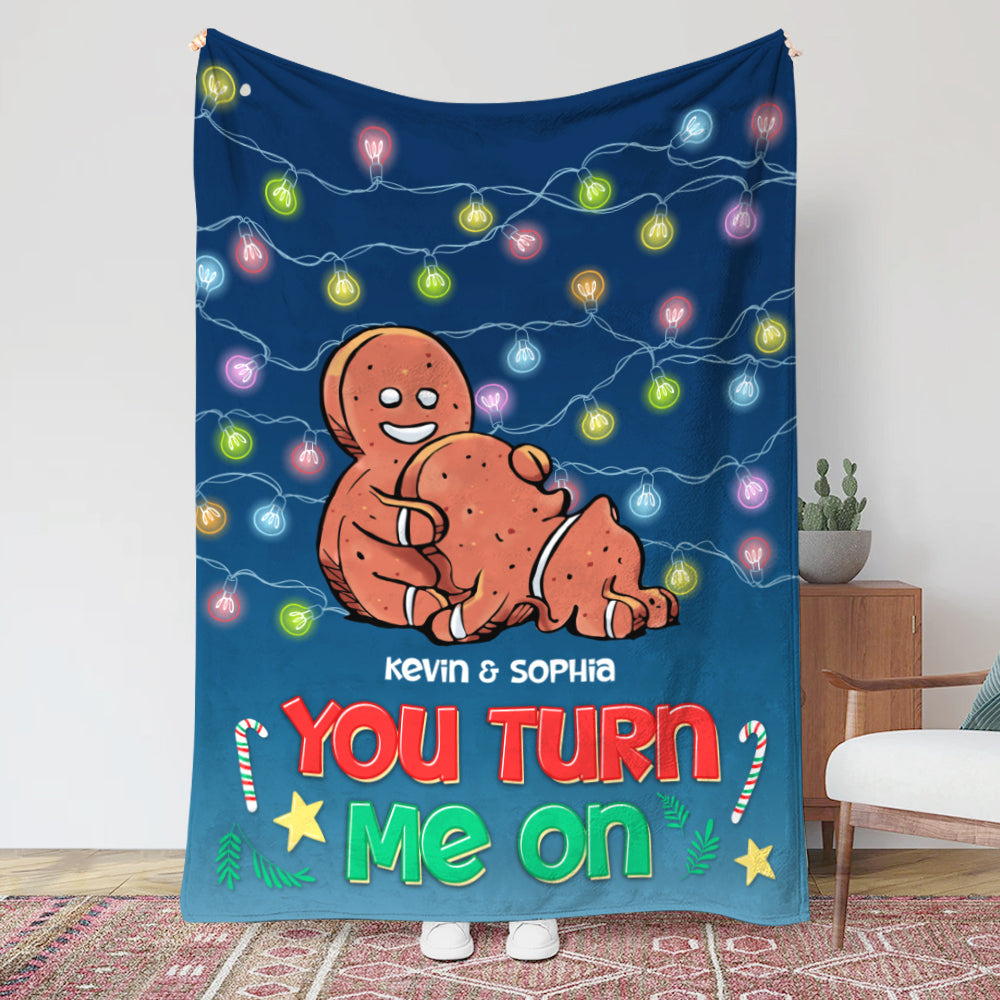 You Turn Me On, Personalized Blanket, Funny Couple Gifts - Blanket - GoDuckee