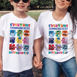 Autism Awareness Shirt Everyone Communicates Differently 02hupu240225 - Shirts - GoDuckee