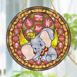 Personalized Gifts For Christmas Suncatcher Ornament 49ACQN240824 Elephant Cartoon - Ornament - GoDuckee