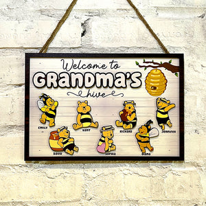 Personalized Gifts For Grandma Wood Sign Welcome To Grandma's Hive 04htqn060224 - Wood Signs - GoDuckee