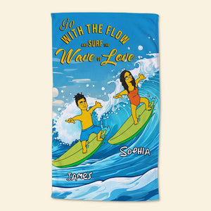 Personalized Gifts For Couple Beach Towel 06XQDC080724TM Surfing Summer Beach - Beach Towel - GoDuckee
