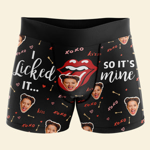 I Licked It So It's Mine, Funny Custom Photo Men Boxer Briefs, Gift Fo -  GoDuckee