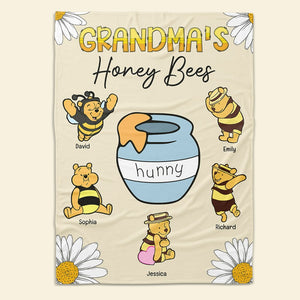 Personalized Gifts For Grandma Blanket Grandma's Honey Bees 01htqn150224 - Blankets - GoDuckee