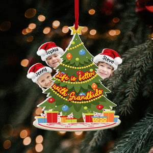Custom Grandkids Photo, Personalized Ornament, Christmas Tree, Christmas Gifts For Grandparents, 02PGPO070923 - Ornament - GoDuckee
