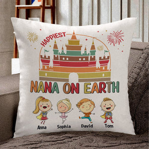 Nana and Mama, Happiest Nana on Earth, Personalized Pillow, Gift For Mother, 03DNTN060423HH - Pillow - GoDuckee