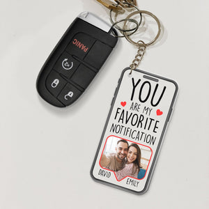 Personalized Gifts For Couple Keychain My Favorite Notification - Keychains - GoDuckee