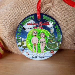 Personalized Gifts For Couple Ornament 01katn200724hg Funny Cartoon Couple - Ornament - GoDuckee