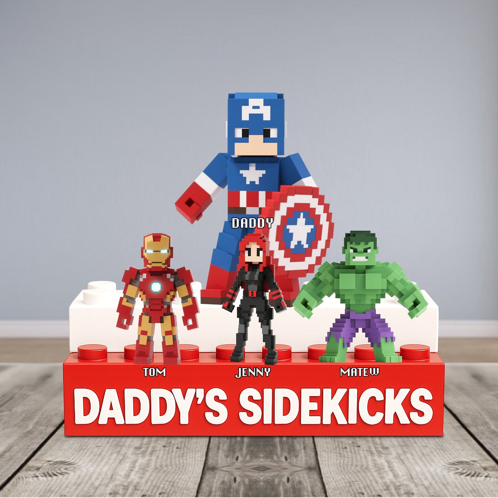 Pixel Super Dad Plaque - Personalized Gifts For Dad 03natn160525 - Shaped Plaques - GoDuckee