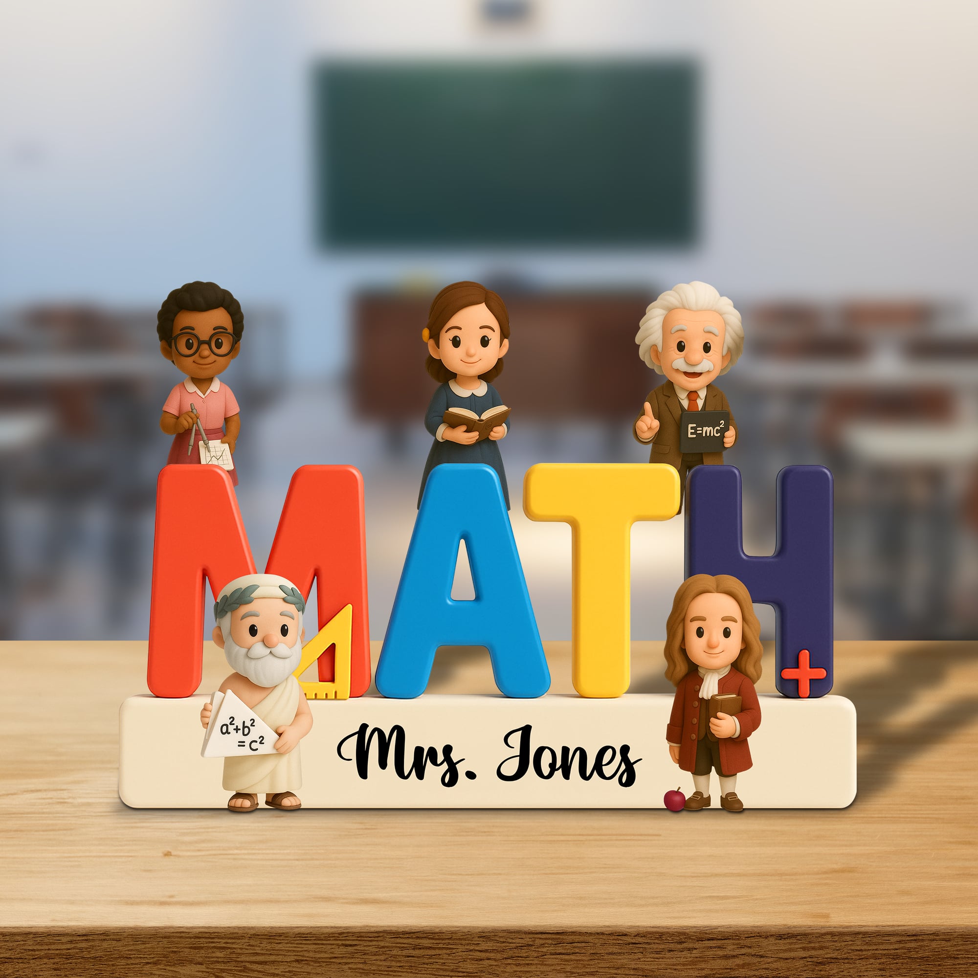 Math Teacher Plaque Personalized Gifts For Teacher 01natn080525 - Shaped Plaques - GoDuckee