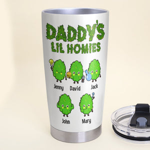 Daddy's Lil Homies Personalized Tumbler, Gift For Dad, Dad's Little Buds - Tumbler Cup - GoDuckee