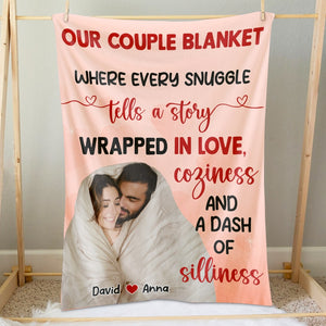 Our Couple Blanket Where Every Snuggle Tells A Story-Custom Photo Blanket- Couple Gift - Blanket - GoDuckee
