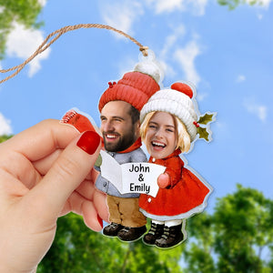 Couple-Custom Photo Acrylic Shape Ornament- Gift For Him/ Gift For Her- Christmas Gift- Couple Ornament - Ornament - GoDuckee