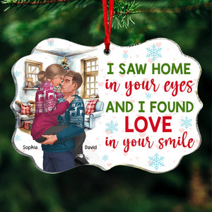 I Saw Home In Your Eyes-Personalized Medallion Acrylic Ornament-Gift For Him/ Gift For Her- Christmas Gift- Couple Ornament - Ornament - GoDuckee