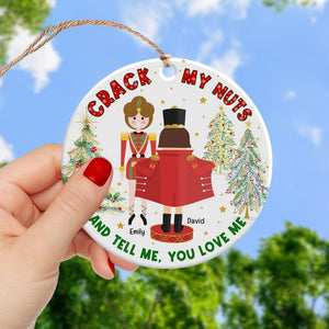 Tell Me, You Love Me-Personalized Ornament - Ceramic Circle Ornament-Gift For Him/ Gift For Her- Christmas Gift- Couple Ornament-03qhqn290823 - Ornament - GoDuckee