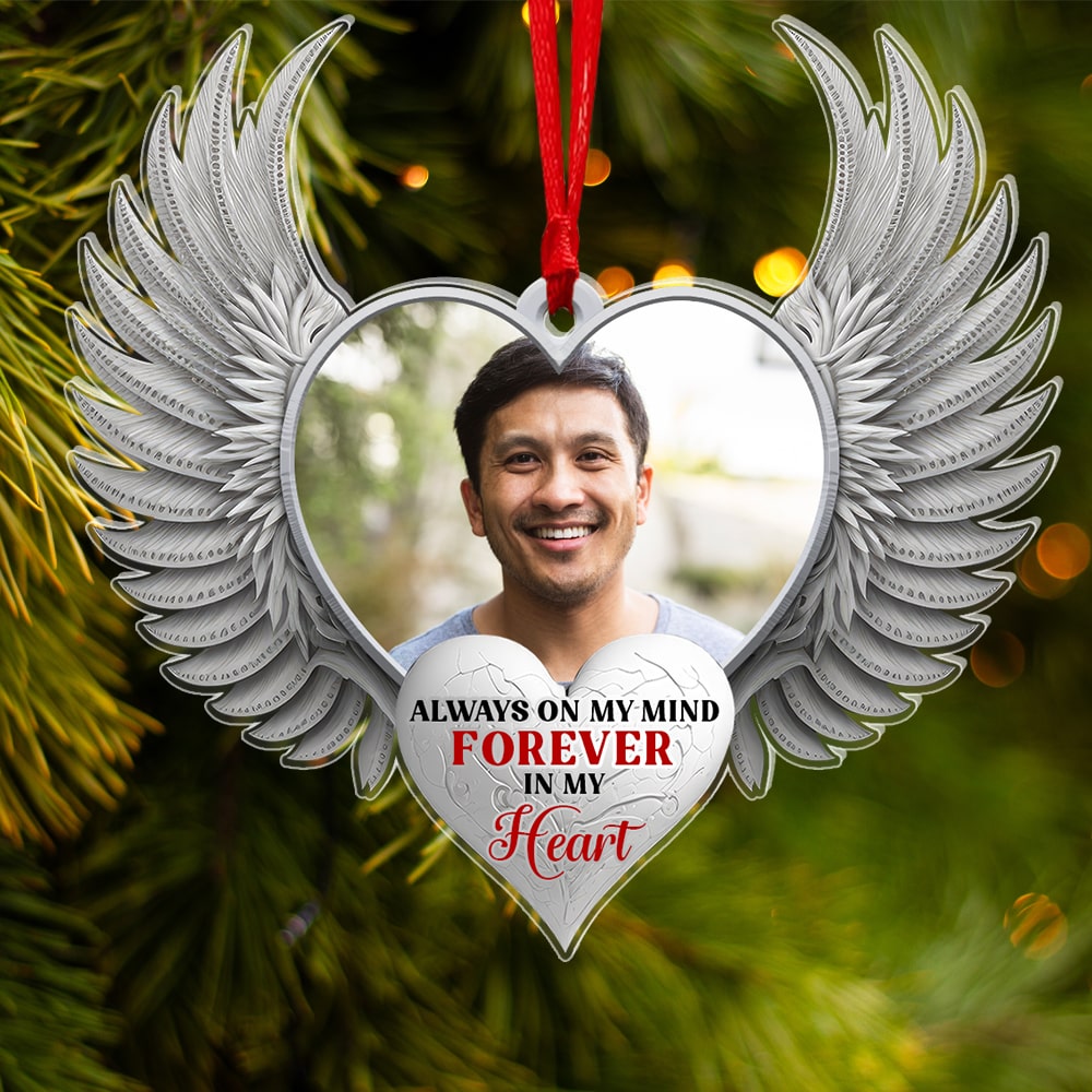 Forever In My Heart-Custom Photo Acrylic Custom Shape Ornament- Memorial Ornament - Ornament - GoDuckee