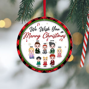 Kids, We Wish You a Merry Christmas, Personalized Ornament, Christmas Gifts For Kids, Up To 12 - Ornament - GoDuckee