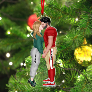 Sport Kissing Couple, Personalized Ornament, Gift For Christmas - Ornament - GoDuckee