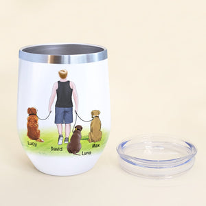 Thanks For Giving Us Cuddles Personalized Dog Dad Wine Tumbler Gift For Dog Lovers - Wine Tumbler - GoDuckee