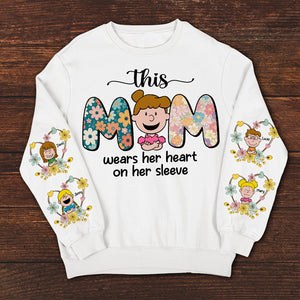 Personalized Gifts For Mom Shirt 05xqtn260325hh This Mom Wears Her Heart On Her Sleeve - AOP Products - GoDuckee