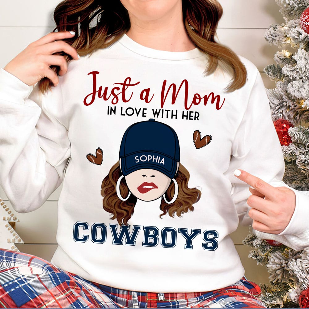 Just A Mom In Love With Her- Personalized Shirt- Gift For Mom-Baseball -  GoDuckee