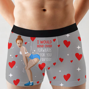 I Would Bend Over Forwards For You Anyday- Custom Photo Men Boxer Briefs- Funny Couple Boxer - Boxer Briefs - GoDuckee