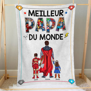Couverture Personnalisée Meilleur Papa Du Monde Cadeau De Fête Des Pères 012qhqn041223tm-decke2 - Blanket - GoDuckee