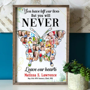 You Will Never Leave Our Hearts - Custom Photo Canvas Print- Memorial Gift - Poster & Canvas - GoDuckee