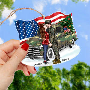 Military Couple-Personalized Acrylic Ornament-Gift For Him/ Gift For Her- Christmas Gift- Couple Ornament - Ornament - GoDuckee