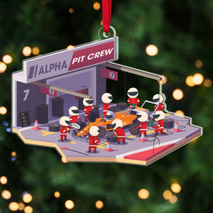F1 Racing Personalized Pit Crew Acrylic Ornament, Gift For Christmas. Christmas Ornament - Ornament - GoDuckee