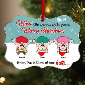 Merry Christmas From The Bottom Of My Butt - Personalized Medallion Acrylic Ornament - 01HTTN280823HH - Ornament - GoDuckee