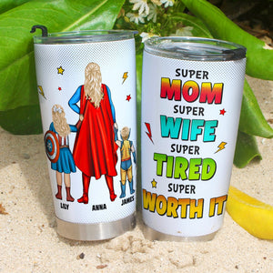 Personalized Gifts For Mom Tumbler Super Mom Super Wife Super Tired 051hutn300324pa - Tumbler Cups - GoDuckee