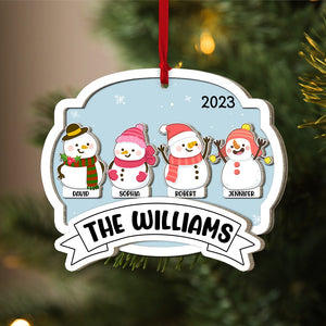 Family, Snowman Family, Personalized Ornament, Christmas Gifts For Family - Ornament - GoDuckee