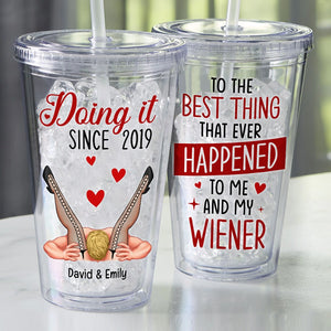 Congrats On Being My Husband You Lucky Bastard-Personalized 16oz Acrylic Tumbler- Gift For Him/ Gift For Her- Couple Acrylic Tumbler - Tumbler Cup - GoDuckee