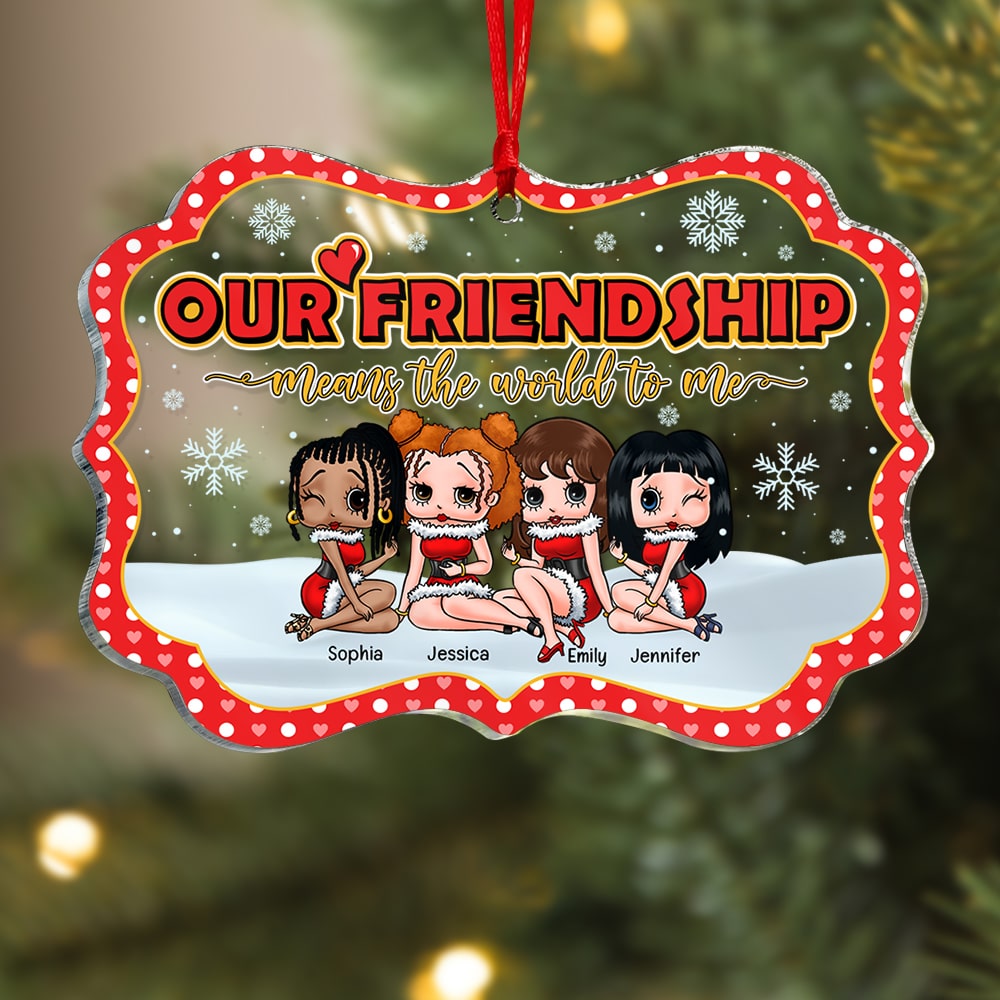 Our Friendship Means The World To Me-Personalized Medallion Ornament- Gift For Friends- Christmas Gift- PW-MALGDK- 05toqn091123hh - Ornament - GoDuckee