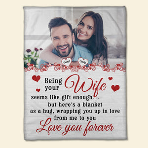 Love You Forever-Custom Photo Blanket-Gift For Wife/ Gift For Husband- Couple Blanket - Blanket - GoDuckee