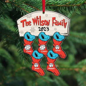 Merry Christmas, Christmas Socks, Personalized Ornament, Gifts For Family, 02QHPO301023 - Ornament - GoDuckee