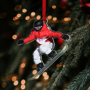 Personalized Custom Photo Ornament, Christmas Gift For Snowboarding Lovers - Ornament - GoDuckee